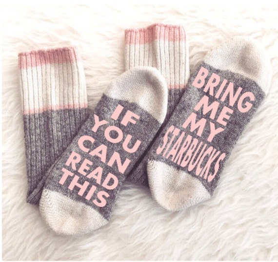 Starbucks Socks Etsy Starbucks Socks, If You Can Read This Bring Me My Starbucks, Christmas Gift, - Starbucks Socks Etsy