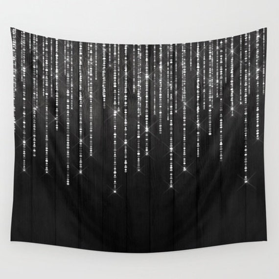 Wall Tapestry. Fairy Lights on Wood Wall by AlokeCreativeStore