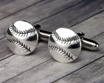 Baseball Cuff Links - Baseball Cufflinks - Silver Cuff Links - Mens Accessories - Mens Gift - Wedding Accessories - Gift for men - Baseball