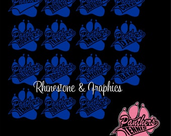 Panther Paw Outlined in Crystal Rhinestones Design Pattern Instant download EPS SVG Cutting Files