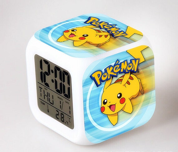 New Pokemon Pikachu Led Alarm Clock Desk Clock by WarmRainbow