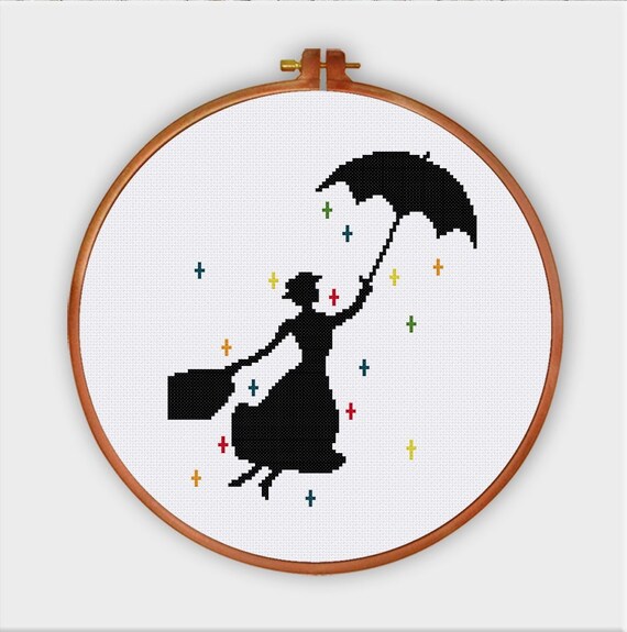 Mary Poppins nursery cross stitch pattern Modern pop culture