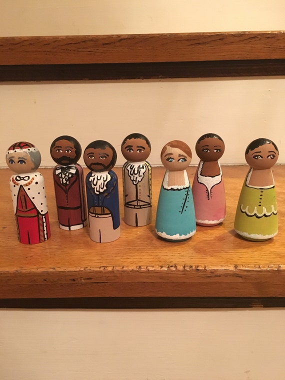  Wood Peg Dolls - Wood Toys - Unique Gift - Painted - Broadway Show