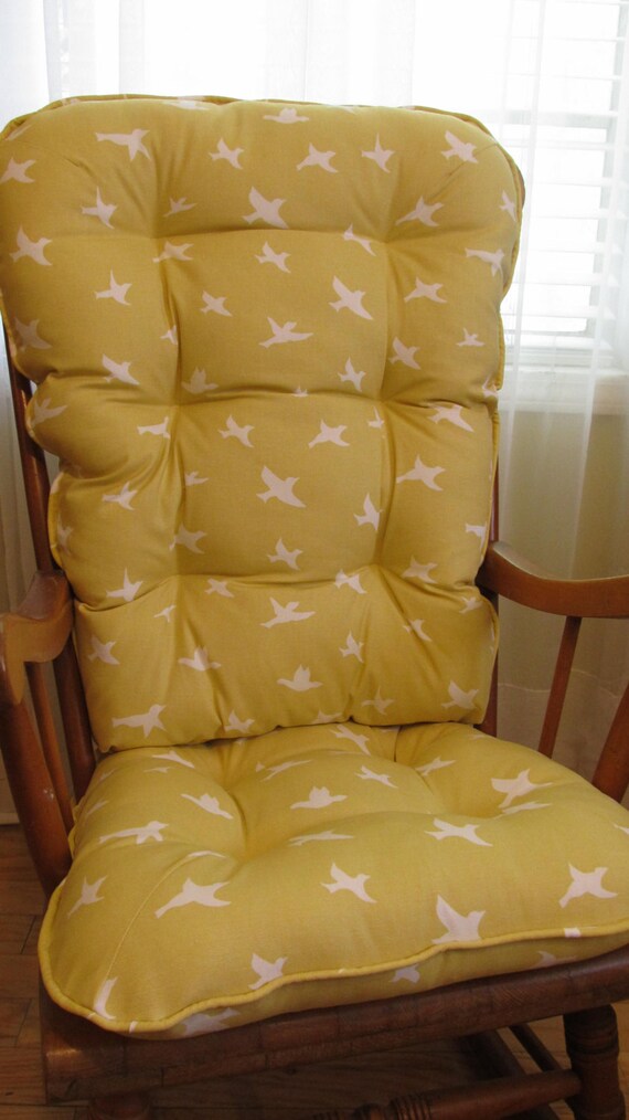 Rocking Chair or Glider Cushion Set in Yellow by CottageAccent