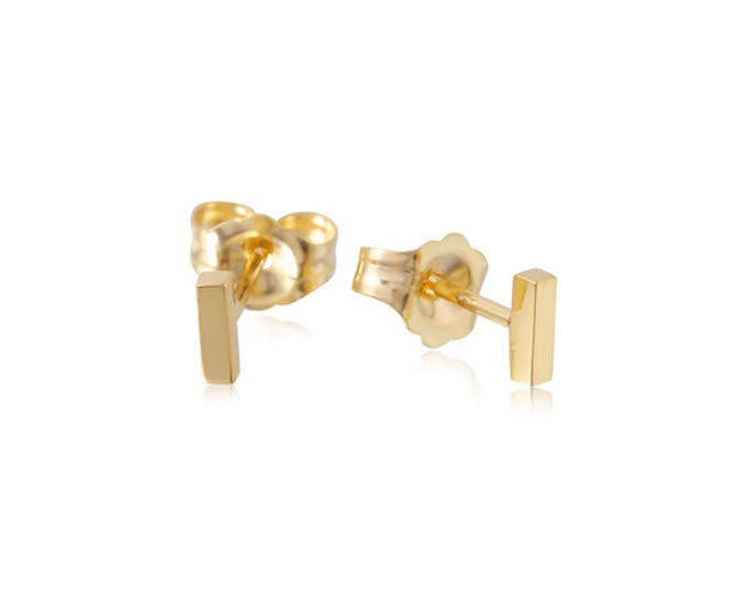 Gold Bar Stud Earring