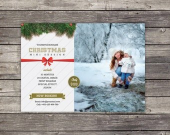 Christmas Mini Session Template | Marketing Board | Holiday Mini Session | Mini Session Card | Instant download Digital Photoshop File
