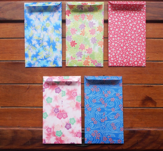 Floral print origami money envelopes voucher holders by ...