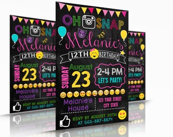 Printable Emoji Birthday Invitations (2016-18)