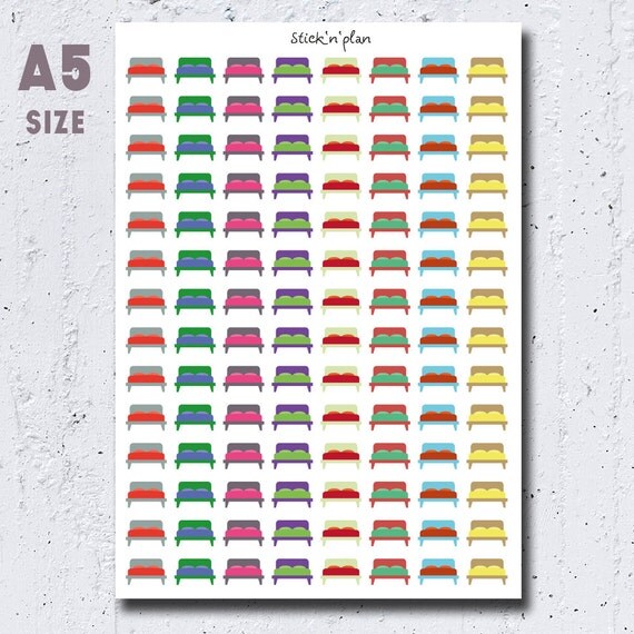 Bed Stickers Planner Stickers Bed Sheet Stickers by