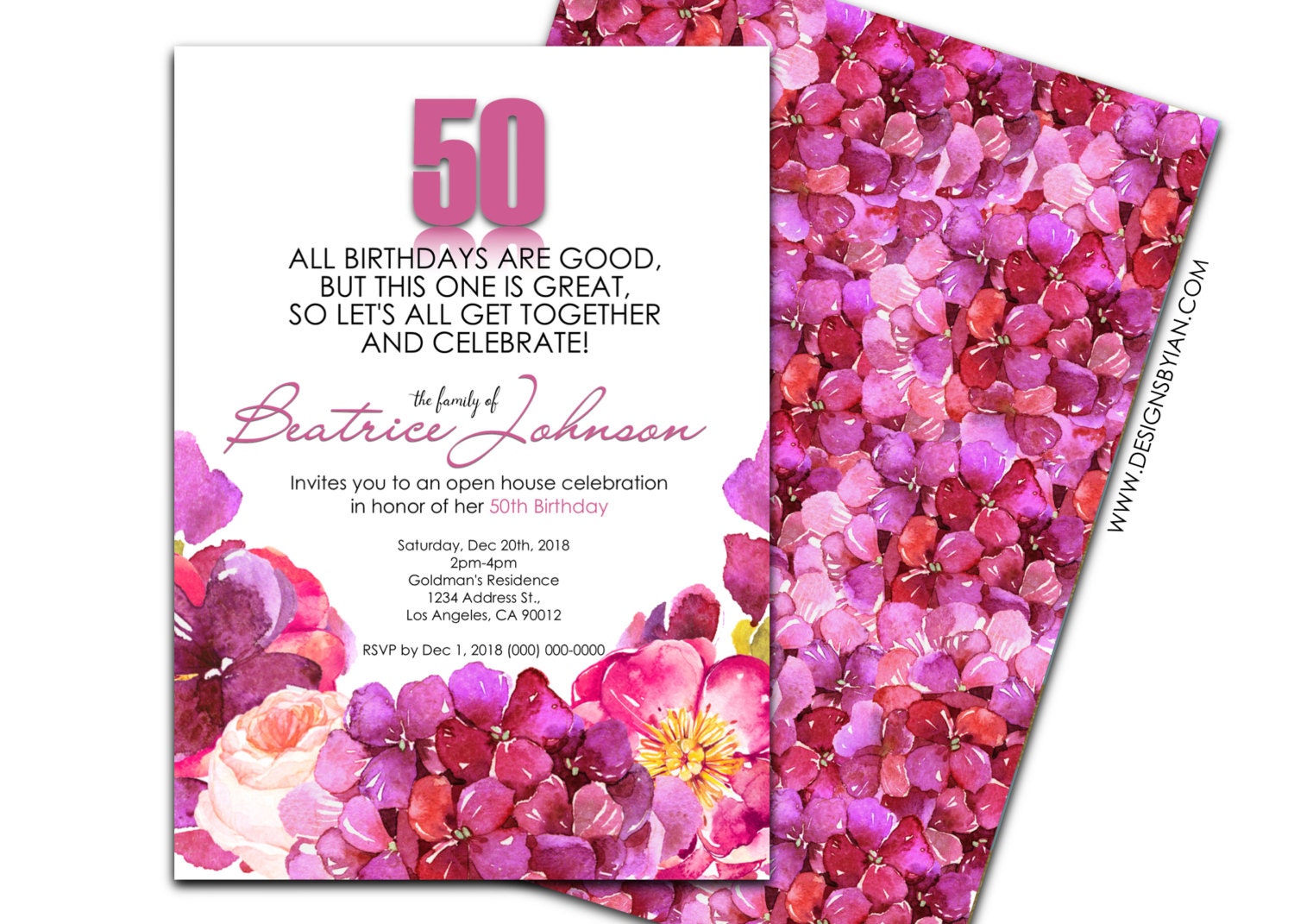Adult Birthday Invitation Grandmas Invitation by DesignsbyIan
