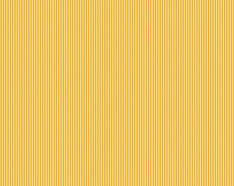 CLEARANCE Bloom and Bliss Stripe Yellow by Riley Blake Designs - Pin stripe - Quilting Cotton Fabric - by the yard fat quarter half