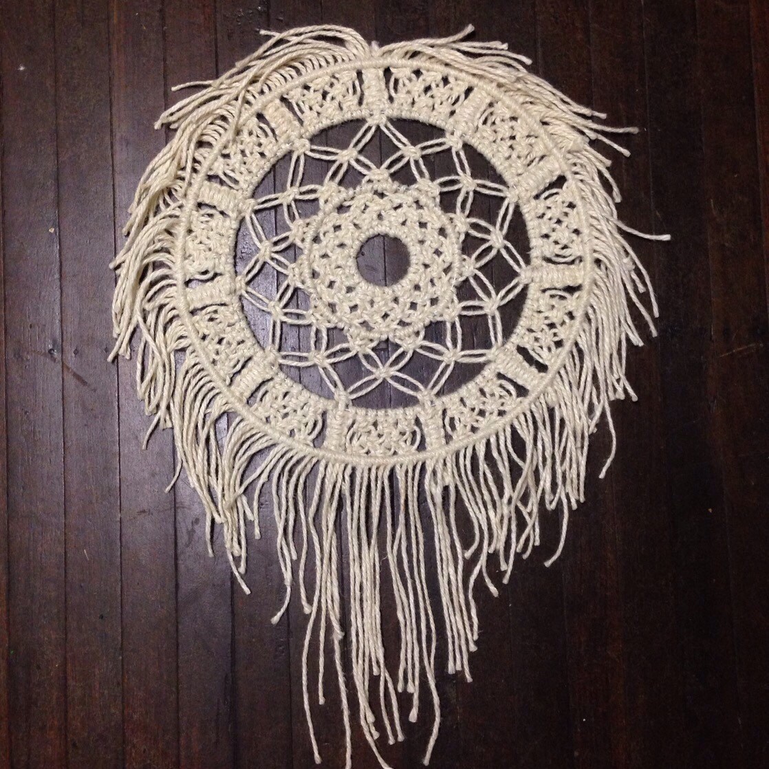 Round macrame wall hanging / wall decor / rope / fringing