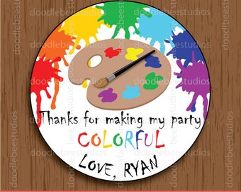 Art Party Favor Tags, Art Party Printable Tags, Paint Party Tags, Paint Party, Art Party,Art Party Printables, Art Party Labels