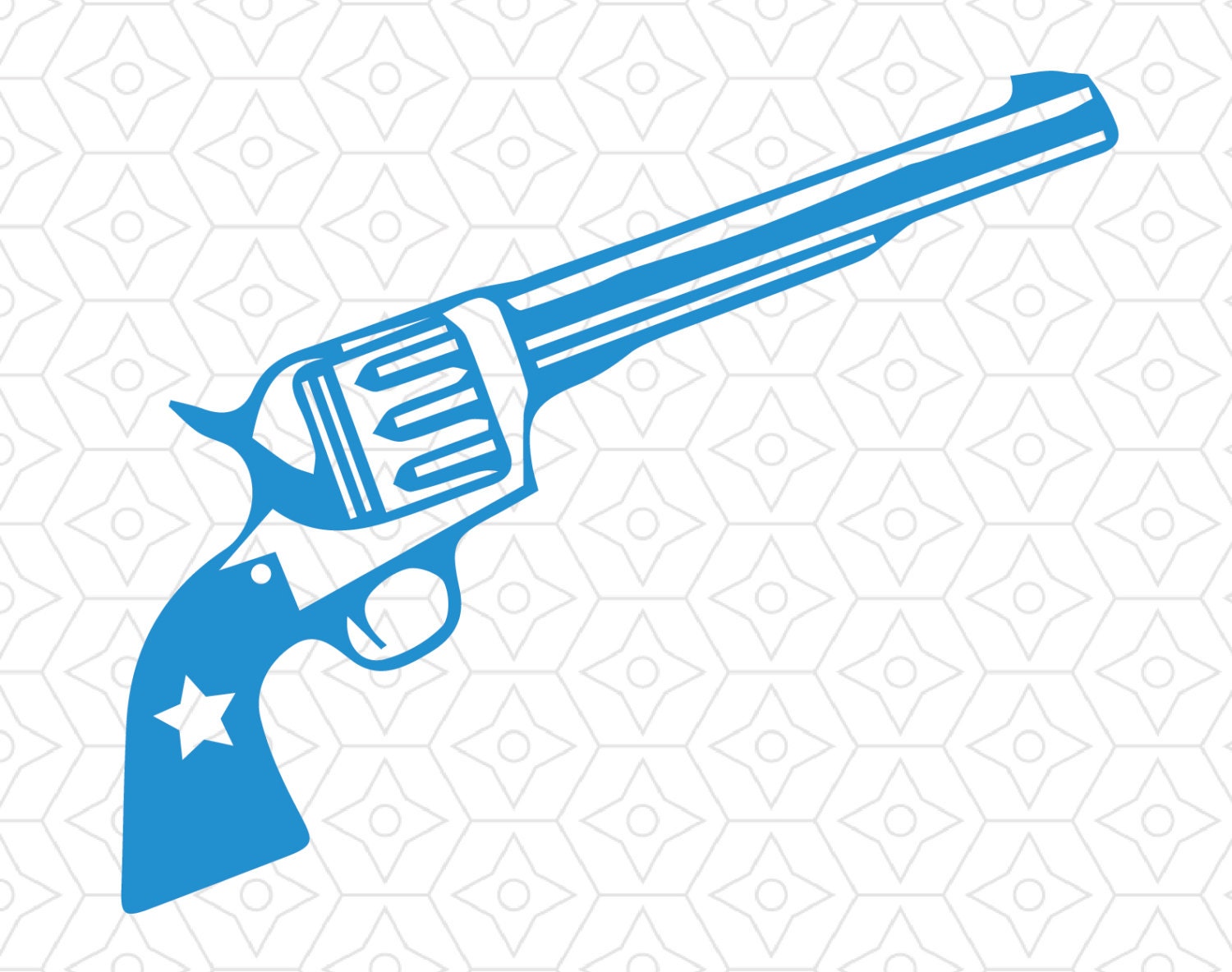 Download Western Six Shooter Gun Decal SVG DXF and AI Vector files