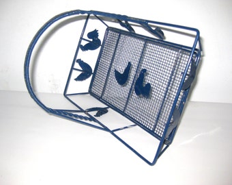 OLD basket WIRE metal Fil de Fer wire West Germany Hahn basket quality modern old kitchen vintage home decor bread basket maker