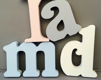 20cm letters~wooden letters~free standing letters~wall hanging letters~nursery decor~baby shower decor~home decor letters~