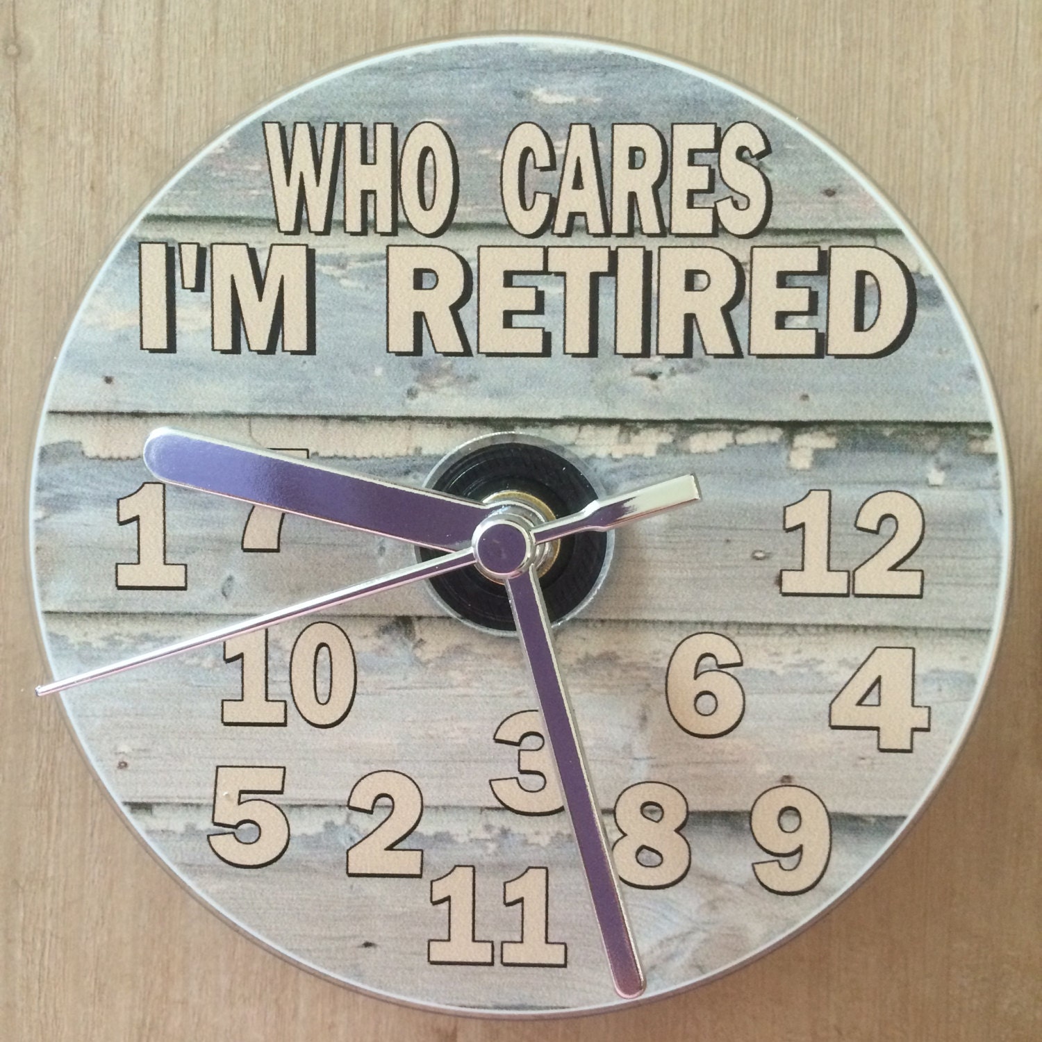 Who Cares I'm Retired Retirement Gift CD Clock Can be