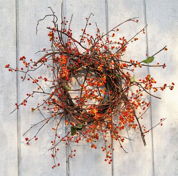 Items similar to Bittersweet Wreath Primitive Bittersweet Wreath
