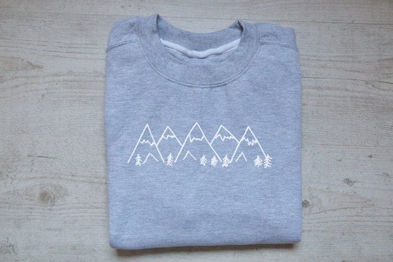 Mountains sweater slouchy sweatshirt soft vintage womens mens
