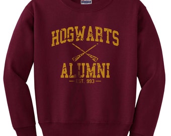 Hogwarts Alumni Dark Yellow print on Crew neck Sweatshirt