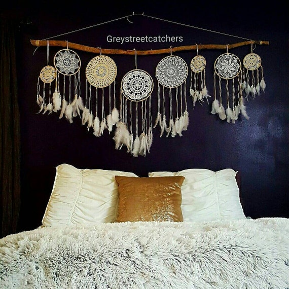 Items similar to Dreamcatcher wall hanging instalation set of 7 ...