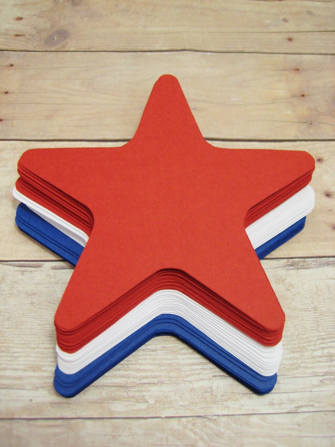 4th of July DecorCard Stock Star CutoutsRed White Blue