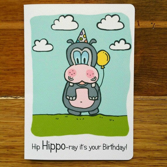 Hippo Birthday Card