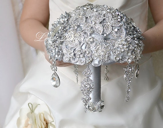 Gray and Silver Wedding Bouquet