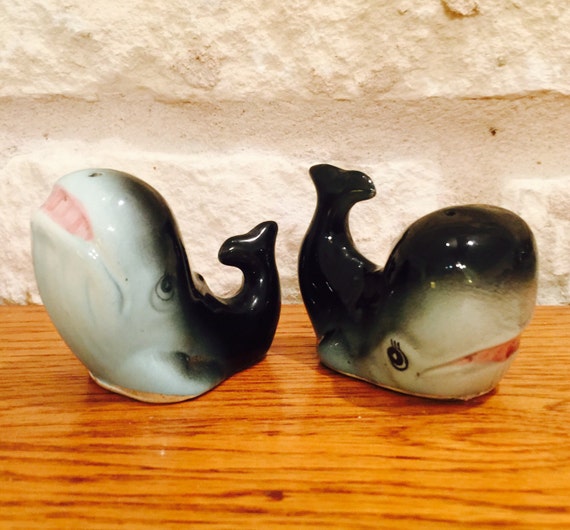 Nanco Anthropomorphic Whale Couple Salt and Pepper Shakers