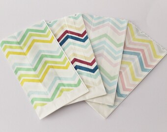 Paper kraft bag paper Bags kraft bags Chevron zig zag pastel "confettata"