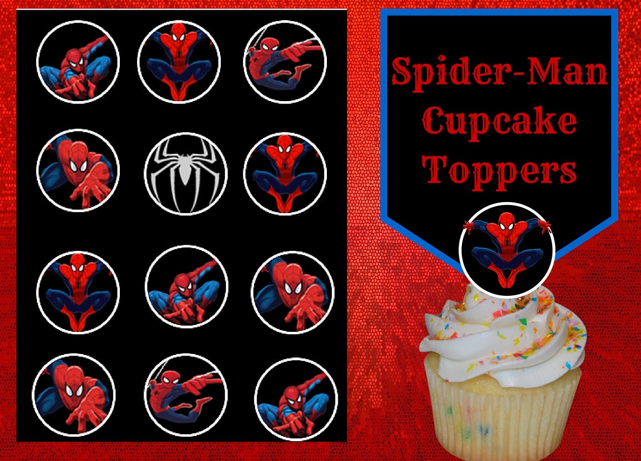 Marvels Spider-man Cupcake Toppers printable