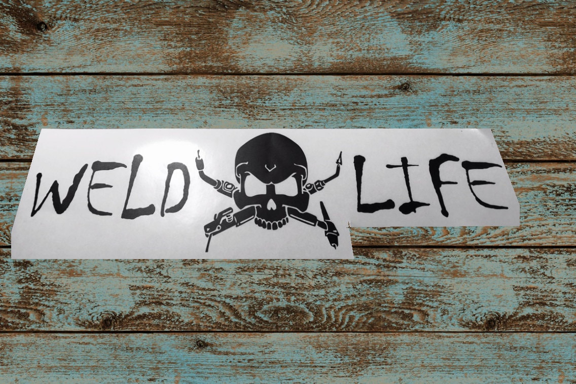 WELD LIFE Skull Decal/Weld Sticker/Vinyl Decal/Yeti Coolers