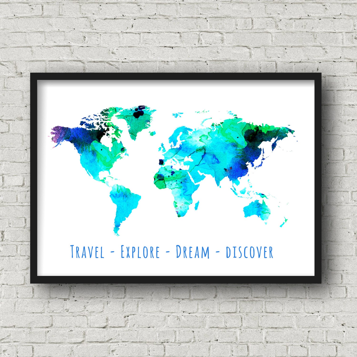 World Map Poster World Map Art World Map Print Fice Room