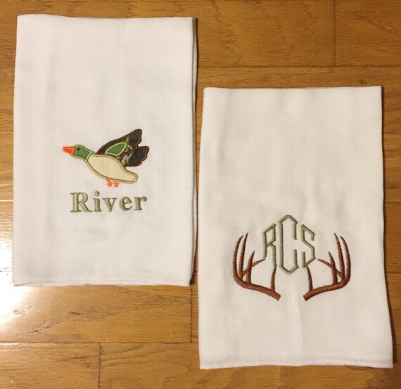 Baby Boy's Hunting Burp Cloths by MudbugsMonogramming on Etsy
