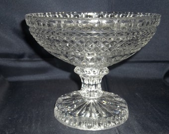 Anchor Hocking Wexford Crystal Compote - Vintage Item #528