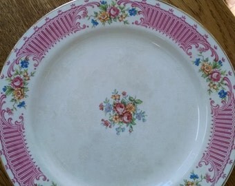 3 pieces of Homer Laughlin 1940 Vintage Pink w/Gold Trim