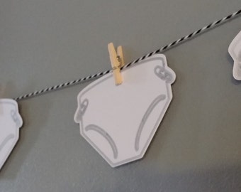 Baby shower decoration, neutral gender baby shower, diaper party decorations, diaper garland, shower garland, diaper banner, diaper bunting