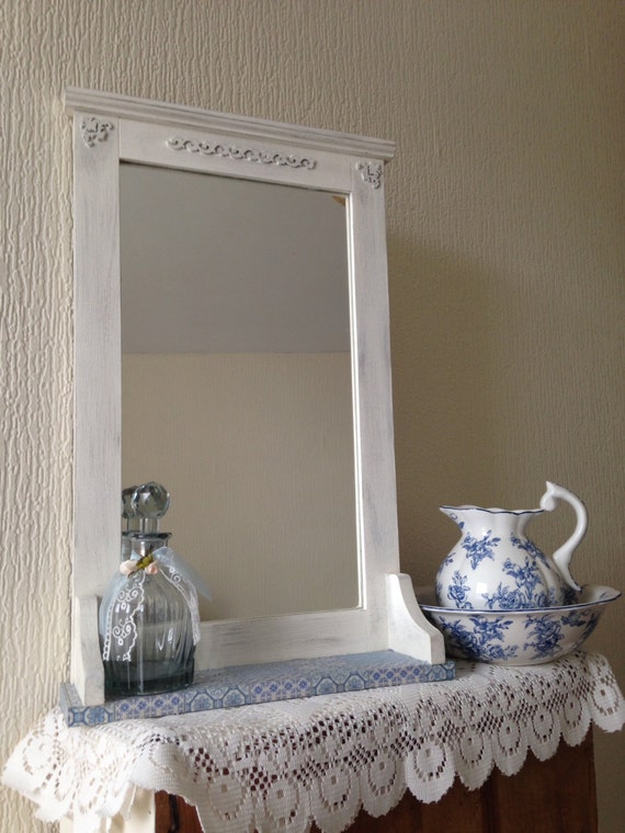 shabby chic wall mirror with shelf by shabbychicemporiumeu shabby chic wall mirror with shelf by shabbychicemporiumeu