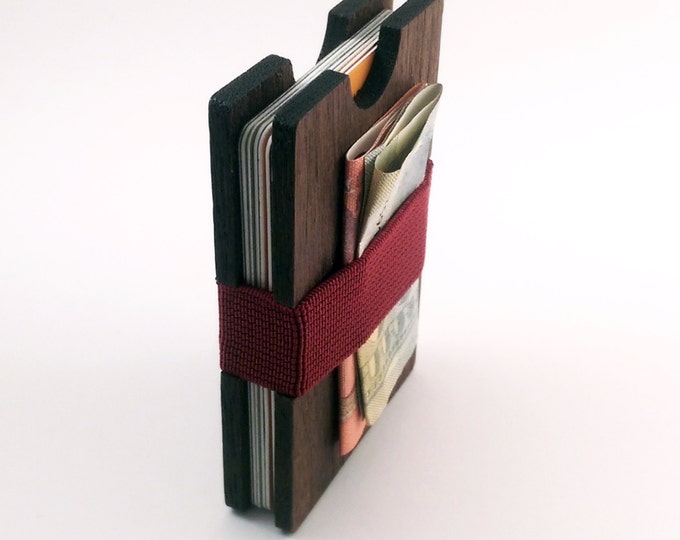 Walnut Handmade Wood Wallet - Slim wooden wallet - credit card wallet- slim - GenteelWood wallet - Minimalistic wallet - Valentines gift