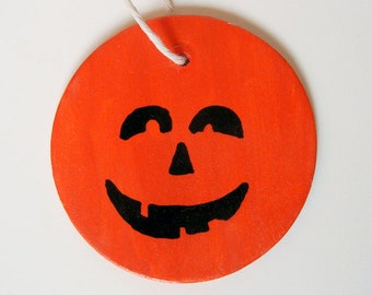 Jack O'Lantern Halloween Wood Wall Hanging Ornament
