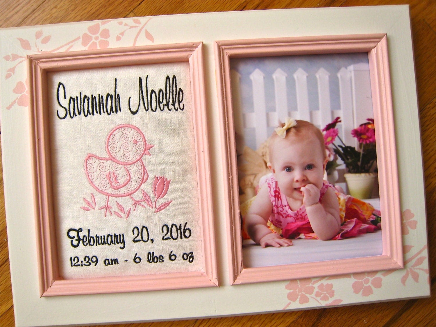 Baby Girl Personalized Frame Custom New Baby Girl Frame