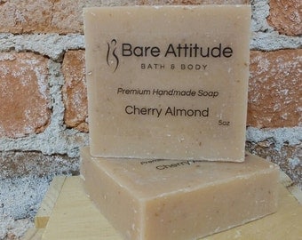 Cherry Almond Olive Oil Soap Bar (Vegan, Palm Free)