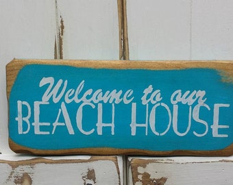 Coastal welcome sign | Etsy