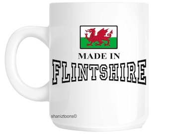 Made Born In Flintshire Birthday Gift Mug shan487