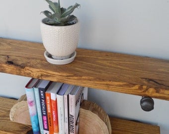 Industrial Floating Shelves, 8" Depth Book Shelf Industrial Shelving Fixer Upper Style Shelves, Pipe Shelves, Open Shelving, Kitchen Shelves
