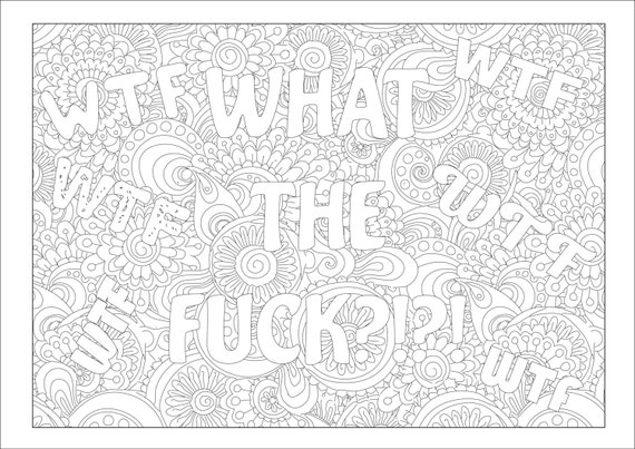 Items Similar To Swear Coloring Page 