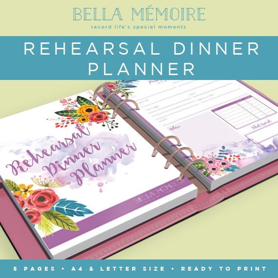 Printable Rehearsal Dinner Planner Botanical Collection
