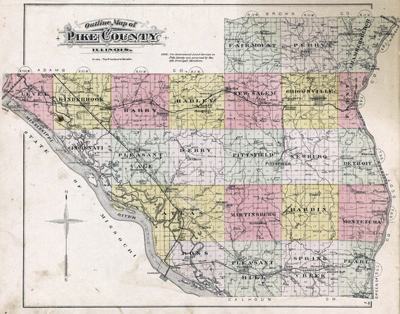 1895 Map of Pike County Illinois