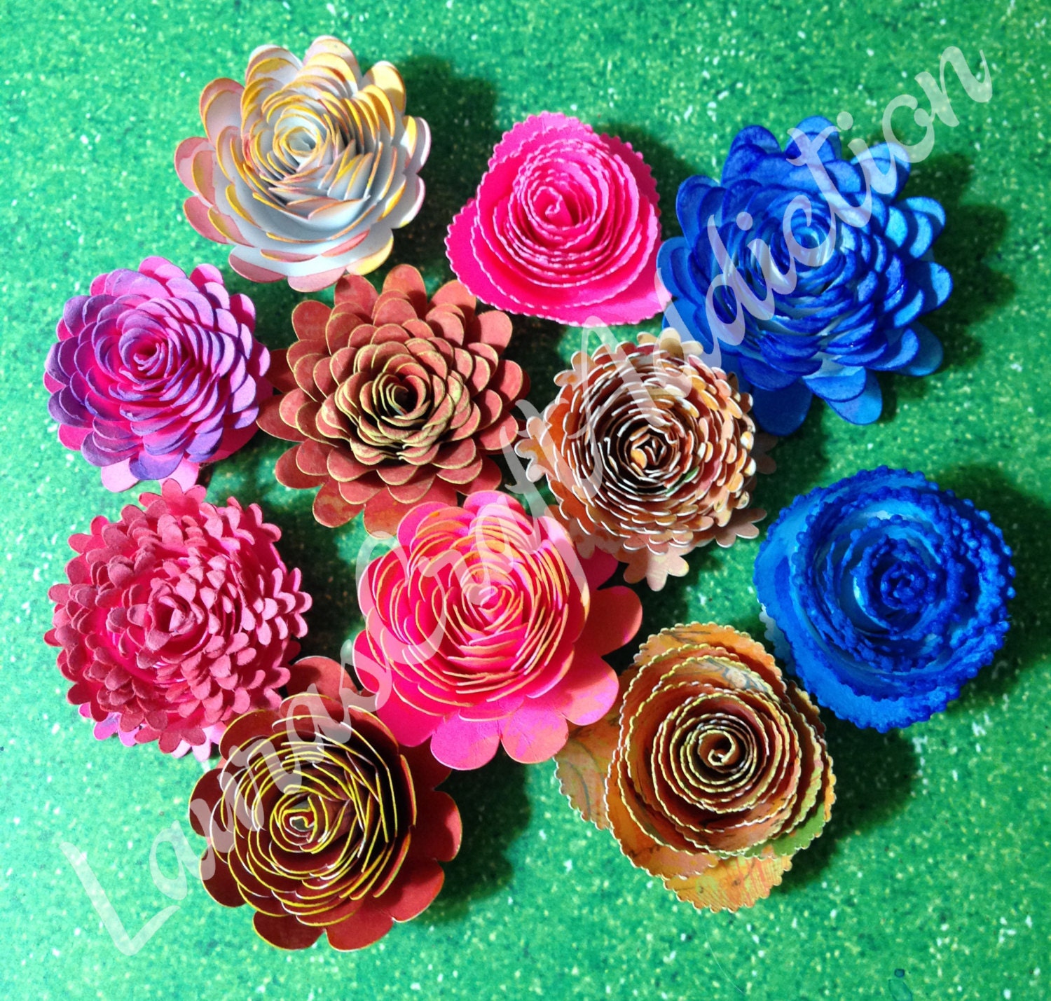 Download Paper Flowers cut file 16 Designs Bouquet of Rolled Roses
