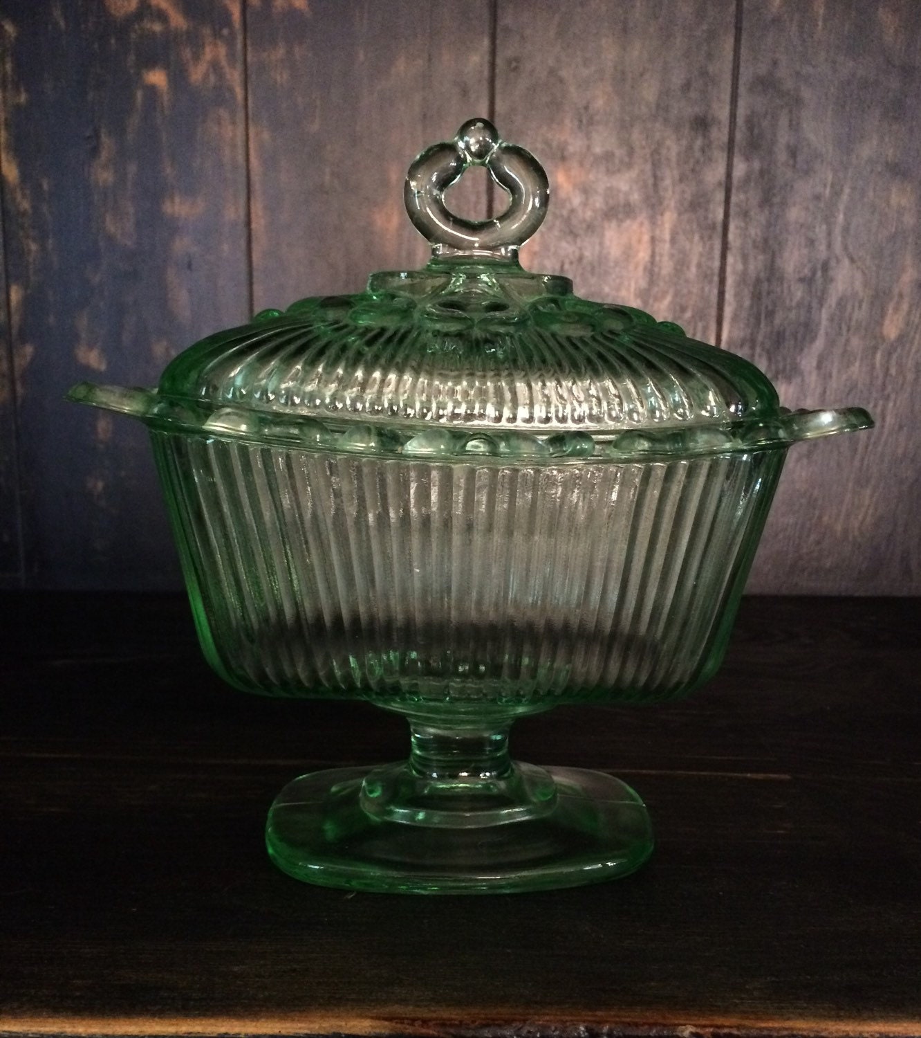 Depression Glass Candy Dish
